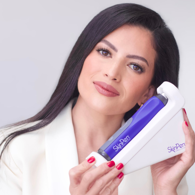 Rosa Rodrigues performing SkinPen microneedling — advanced skincare treatment in Dallas med spa